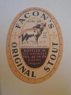 oud bieretiket Facon original stout Gent, Verzamelen, Biermerken, Ophalen of Verzenden, Zo goed als nieuw, Overige typen, Overige merken