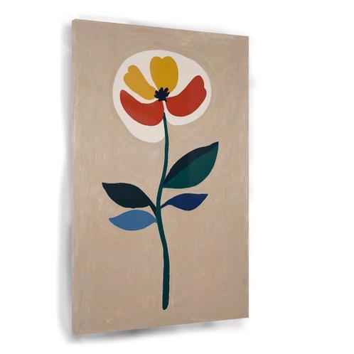 Fleur unique avec peinture sur verre rouge et orange 100x150, Maison & Meubles, Accessoires pour la Maison | Peintures, Dessins & Photos