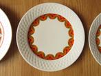 vintage 3 assiettes a dessert motifs géométriques Schirnding, Ophalen of Verzenden, Zo goed als nieuw, Porselein, Bord(en)
