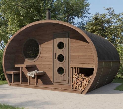Thermowood Ovale Buitensauna 300cm, Hobby en Vrije tijd, Overige Hobby en Vrije tijd, Nieuw, Ophalen of Verzenden