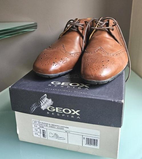 GEOX Respira ALESSIO Leren Herenschoenen - maat 41, Kleding | Heren, Schoenen, Zo goed als nieuw, Veterschoenen, Bruin, Ophalen of Verzenden