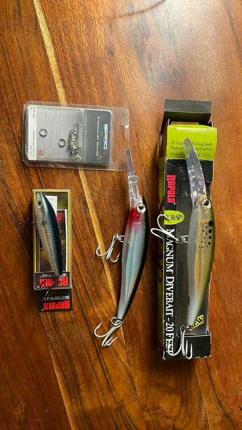 Lot de 3 leurres pêche RAPALA + 10 attaches de rechange neuf, Sports nautiques & Bateaux, Pêche à la ligne | Poissons prédateurs