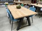 Eettafel - Tafelblad massief eiken - Boomstamkant, Huis en Inrichting, Eikenhout, Vijf personen of meer, Nieuw, 200 cm of meer