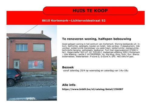 Te renoveren halfopen woning - Kortemark, Immo, Op zoek naar een huis