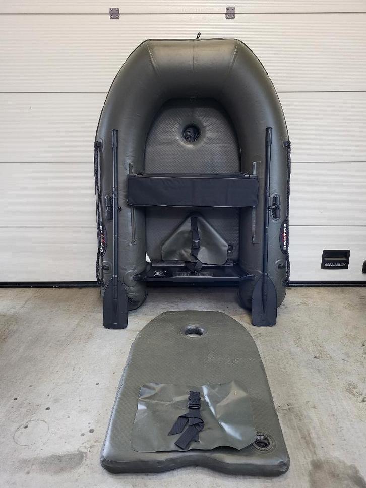 Raptor 2m + 2 airdecks + 55lb motor, Watersport en Boten, Hengelsport | Algemeen, Zo goed als nieuw, Overige typen, Ophalen