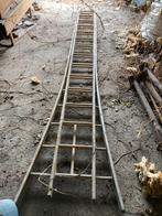 Uitschuifbare aluminium ladder, 2 delig (2 x 4m), Doe-het-zelf en Bouw, Gebruikt, Ophalen of Verzenden