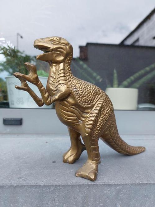 Statuette dinosaure iguanodon en laiton, Antiek en Kunst, Antiek | Brons en Koper, Ophalen of Verzenden