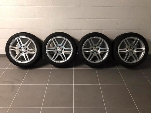 Mercedes-Benz AMG 6-spaak velgen met winterbanden., Auto-onderdelen, Banden en Velgen, Band(en), Winterbanden, 17 inch, 245 mm