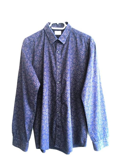 Selected Homme overhemd maat L, Kleding | Heren, Overhemden, Zo goed als nieuw, Halswijdte 41/42 (L), Blauw, Verzenden