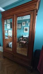 Spiegelkleerkast in acajou, 19de eeuw, Huis en Inrichting, Overige materialen, Gebruikt, 100 tot 150 cm, 150 tot 200 cm