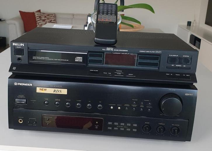 Tuner versterker Pioneer sx 404 + CD player Philips CD 471, Computers en Software, Printerbenodigdheden, Gebruikt, Ophalen