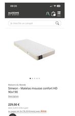 Matelas 90x190 Maison du Monde, Maison & Meubles, Comme neuf, 90 cm, Enlèvement, Une personne