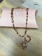 Victoria ketting rosé met steentjes en oorbellen, Ophalen of Verzenden, Nieuw, Overige kleuren, Overige materialen