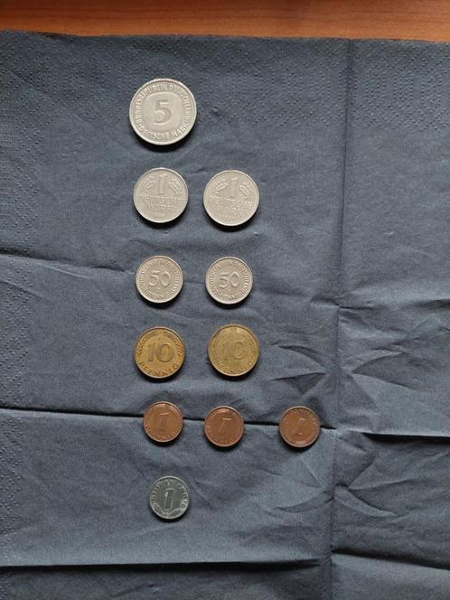 munten Duitsland van voor Euro (DM en Pfennig) 11 stuks, Postzegels en Munten, Munten | Europa | Niet-Euromunten, Setje, Duitsland