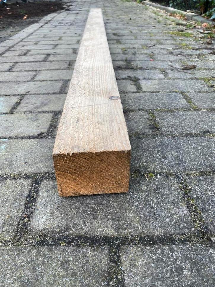 Stevige houten balken 220 cm lang 9,5cm x 7,5 cm, Tuin en Terras, Palen, Balken en Planken, Zo goed als nieuw, Balken, 180 tot 250 cm