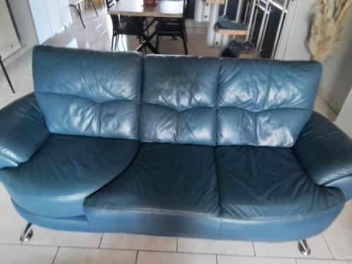 Salon en cuir, Huis en Inrichting, Zetels | Zetels, Gebruikt, Leer, Ophalen of Verzenden