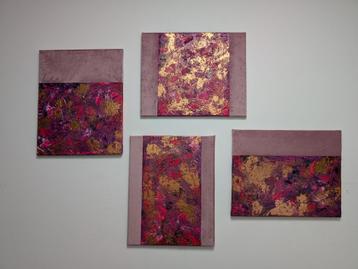 Velvet Fuchsia (De complete set van 4 schilderijen)  beschikbaar voor biedingen