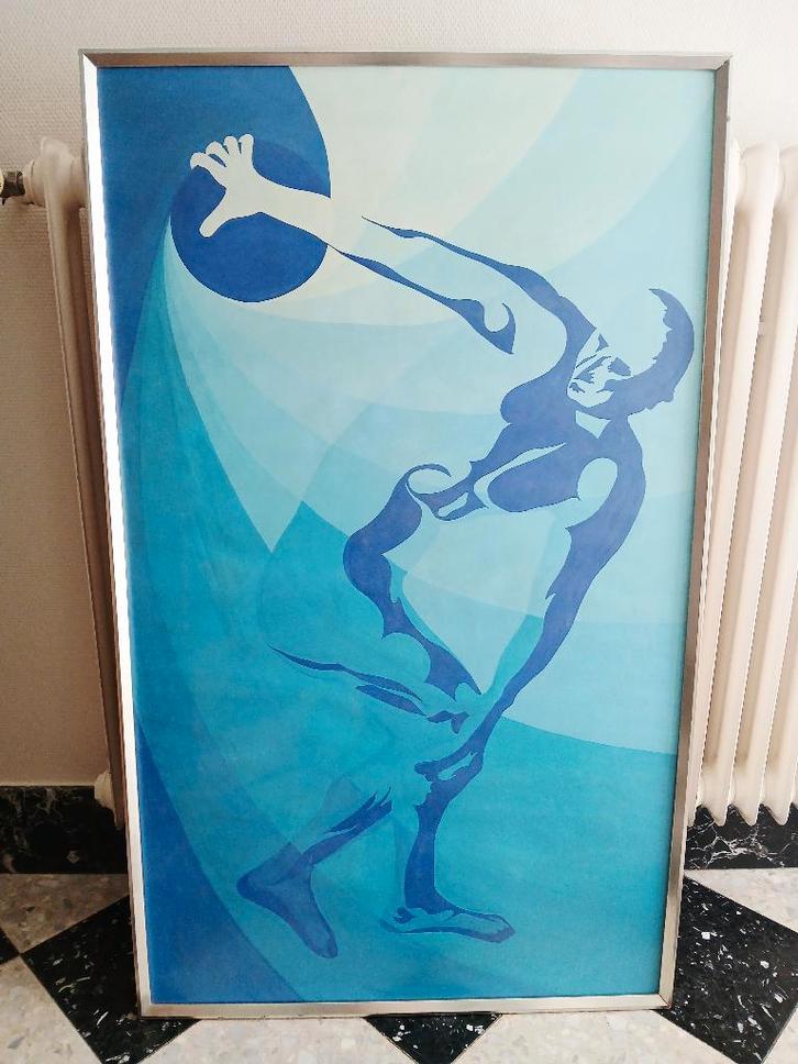 Abstract schilderij Discuswerper, Huis en Inrichting, Overige Huis en Inrichting, Zo goed als nieuw, Ophalen