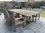 Tuintafel en stoele massieve teak, Chaise, Salons de jardin, Utilisé, 6 places