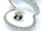 Brede 14KT gouden ring met Briljant geslepen diamanten., Wit, Ophalen of Verzenden, Met edelsteen, Dame