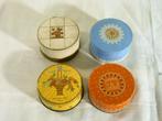 Vier gevulde oude poederdozen., Ophalen of Verzenden