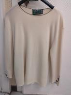 Witte wollen trui met zwart aan hals en mouw L, Kleding | Dames, Truien en Vesten, Ophalen of Verzenden, Zwart