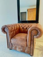 Chesterfield 1-zit in echt leder, goede staat, Ophalen, Gebruikt, Leer, 100 tot 125 cm