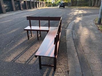 Mooie, stevige EIKEN HOEKBANK in Palisander kleur. beschikbaar voor biedingen