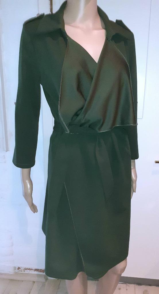 Blazer vest lang military khaki groen S of 36, Kleding | Dames, Truien en Vesten, Nieuw, Maat 36 (S), Groen, Verzenden