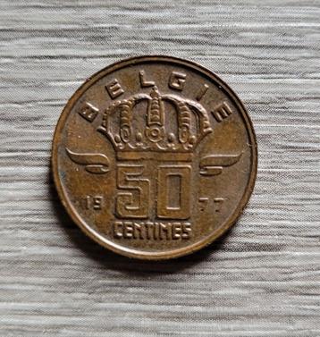 pièce 50 centimes belgique de 1977