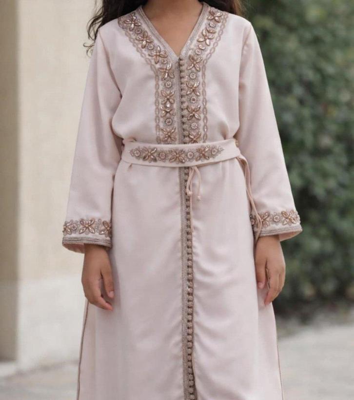 caftan rose clair / robe marocaine taille 134, Enfants & Bébés, Vêtements enfant | Taille 134, Comme neuf, Fille, Robe ou Jupe