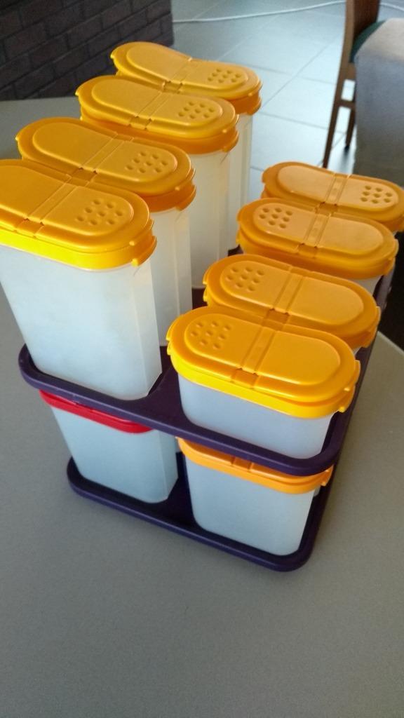 Tupperware kruiden carrousel draai plaat, Huis en Inrichting, Keuken | Tupperware, Zo goed als nieuw, Blauw, Geel, Groen, Wit