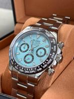 Seiko daytona blauw 41mm - chronograaf, Ophalen, Staal, Polshorloge, Zo goed als nieuw