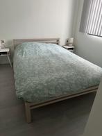 Volledige nieuw bed, matras en frame, Ophalen, Beige, Nieuw, 140 cm
