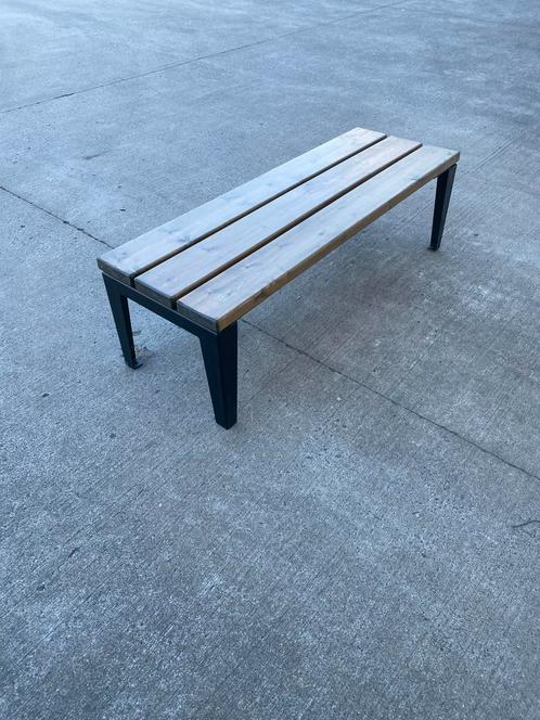 Stalen zitbank voor buiten, Tuin en Terras, Tuinbanken, Zo goed als nieuw, Hout, Ophalen