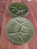 Boch Frères Keralux 8 vintage fondueborden keramiek, Gebruikt, Keramiek, Ophalen of Verzenden, Bord(en)