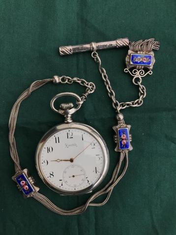 Zenith Massief Zilveren Zakhorloge – Zeldzaam Vintage Exempl beschikbaar voor biedingen