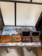 4 x antieke doosjes met gewichten, Antiek en Kunst, Ophalen