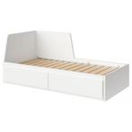 FLEKKE Bedbank met 2 lades, wit, 80x200 cm, Huis en Inrichting, Slaapkamer | Bedden, Ophalen, Verstelbaar, Wit, Tweepersoons