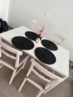 Eettafel+ stoelen te koop, Huis en Inrichting, Complete eetkamers, Ophalen, Gebruikt, 4 tot 6 stoelen