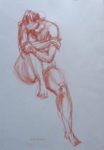 ALBERT DE DEKEN / NAAKTE VROUW / ORIGINEEL / 42x30cm / SIG, Antiek en Kunst, Ophalen of Verzenden