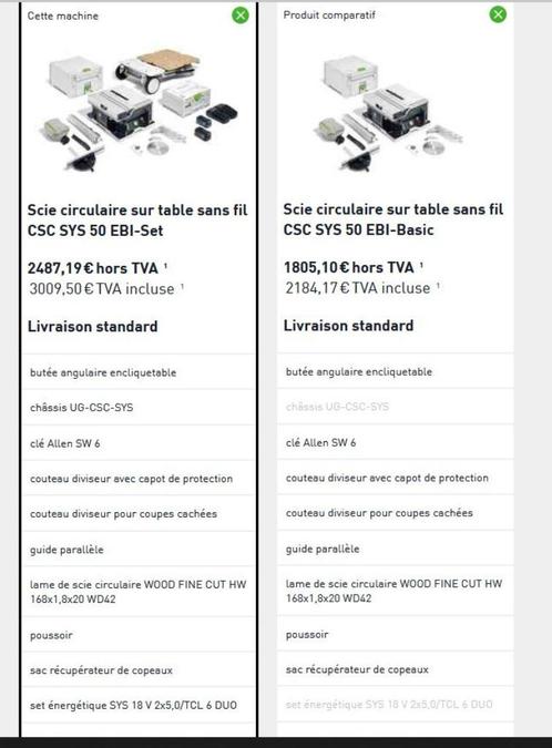 Scie circulaire Festool csc sys 50 ebi PROMO STOCK PROMO -15, Doe-het-zelf en Bouw, Gereedschap | Zaagmachines, Nieuw, Cirkelzaag