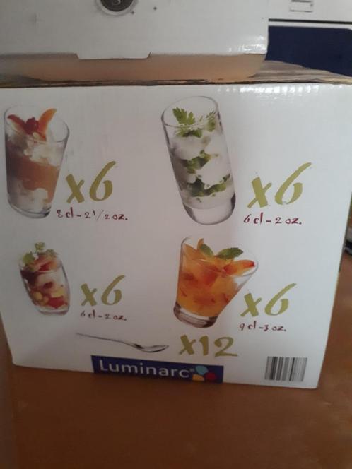 LUMINARC- 36-delige set * hapjesglaasjes + lepeltje- NIEUW, Huis en Inrichting, Keuken | Keukenbenodigdheden, Nieuw, Ophalen of Verzenden