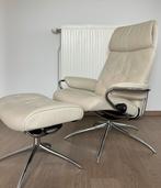 Fauteuil design Stressless avec repose-pieds, 125 à 150 cm, Comme neuf, Enlèvement, Cuir
