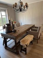 Ensemble de table à manger rustique unique, robuste, Comme neuf, Landelijk, Enlèvement, 50 à 100 cm