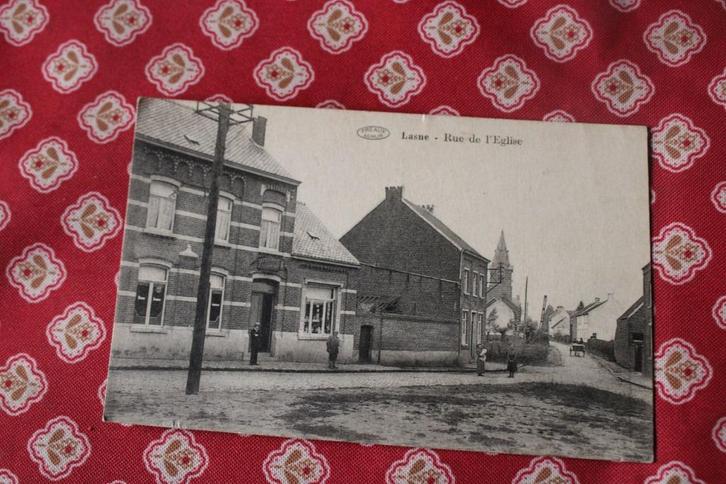 LASNE - rue de l église - ancienne CP + cachet militaire NL, Collections, Cartes postales | Belgique, Non affranchie, Brabant Wallon