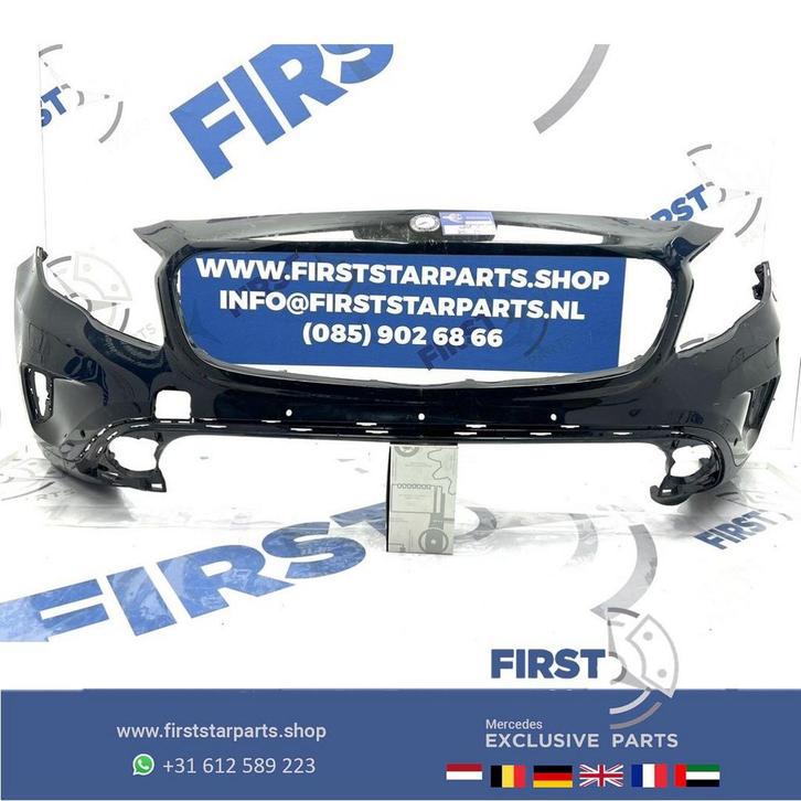 W156 GLA Voorbumper 2013-2019 KOPLAMPSPROEIERS / PDC zwart w, Auto-onderdelen, Carrosserie, Bumper, Mercedes-Benz, Voor, Gebruikt