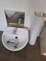 Gratis lavabo + spiegel, af te halen in Hasselt, Doe-het-zelf en Bouw, Ophalen, Gebruikt, Inox, Wastafel