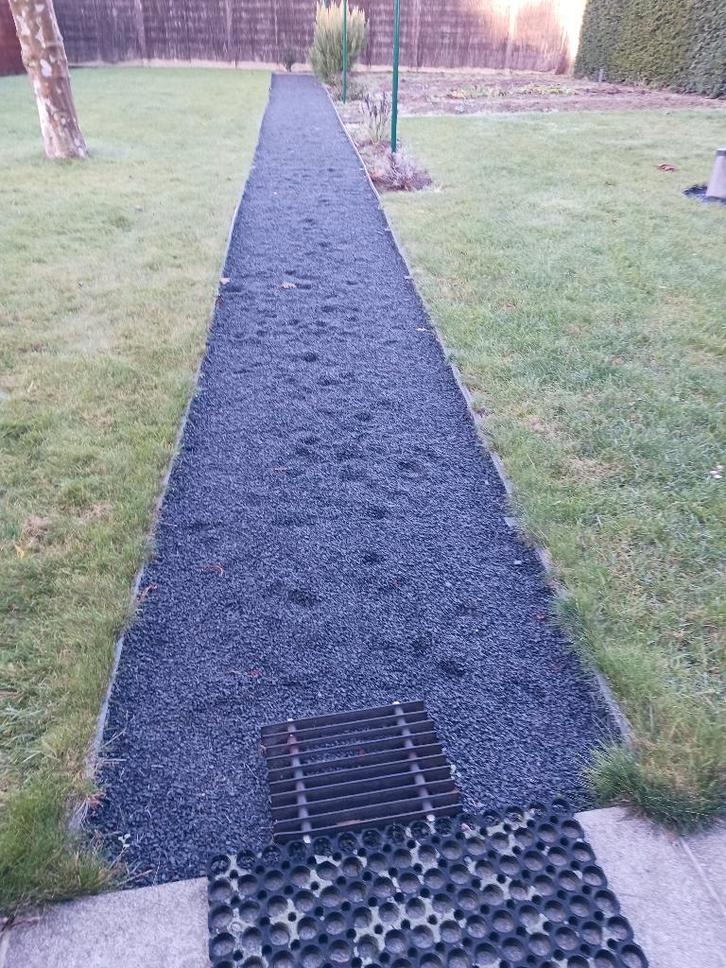 Basaltsplit grijs-zwart 2 tot 5 mm, Tuin en Terras, Grind, Keien en Split, Zo goed als nieuw, Split, Grijs, Basalt, Ophalen