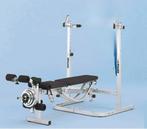Banc de développé couché Ketller + barres + poids, Sport en Fitness, Fitnessmaterialen, Ophalen, Nieuw, Benen, Dumbbell